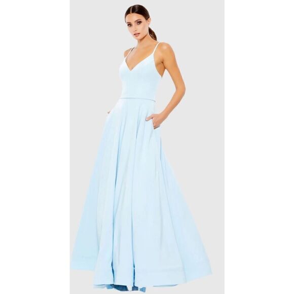 Mac Duggal Dresses & Skirts - IEENA FOR MAC DUGGAL Light Blue Classic A-Line V-Neck Ballgown NWOT Size 4